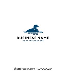 Silhouette mallard swim logo template