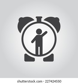 silhouette of man in the alarm clock