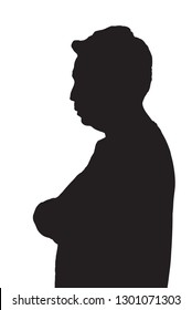 
Silhouette of a man, arms crossed