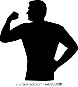 Silhouette man athlete vector