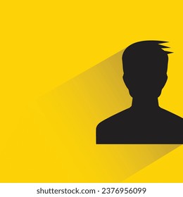 avatar del hombre de la silueta con sombra sobre fondo amarillo