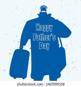 Silhouette of a man with bags. Happy Father's Day. Mustache.