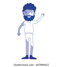 silhouette man with beard and casual clothes