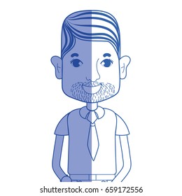 silhouette man with beard and hairstyle