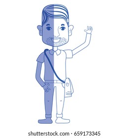 silhouette man with beard and hairstyle