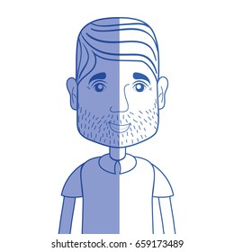 silhouette man with beard and hairstyle