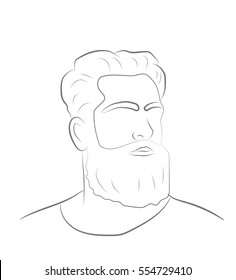 silhouette of a man with a beard. vector illustration.