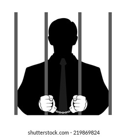 Silhouette Of A Man Behind Bars