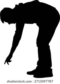 Silhouette eines Mannes, der sich beugt