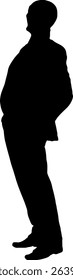 Silhouette of a man bending over