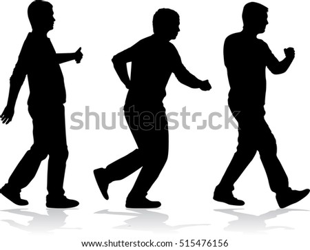 Silhouette of a man. Black silhouettes.