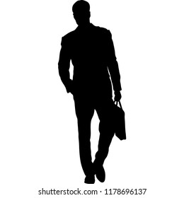 silhouette of man black and white vector illustration