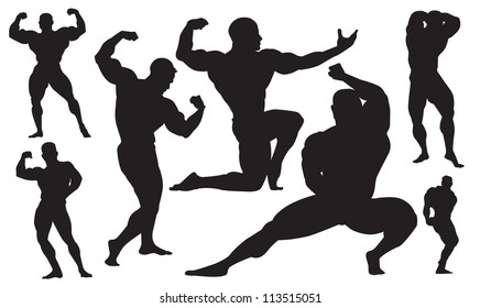 silhouette of a man bodybuilder