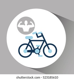 silhouette man bodybuilder bicycle vector illustration eps 10
