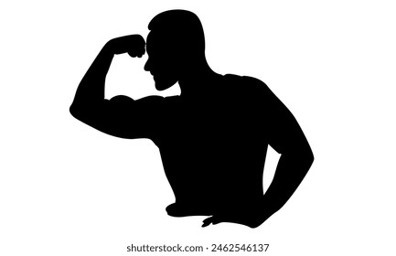 silhouette of man bodybuilder posed