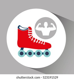 silhouette man bodybuilder skating vector illustration eps 10
