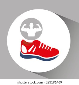 silhouette man bodybuilder sneaker vector illustration eps 10