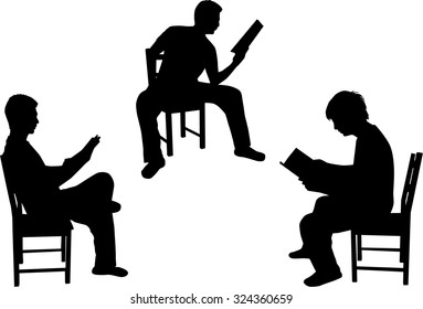 Silhouette of a man with a book.