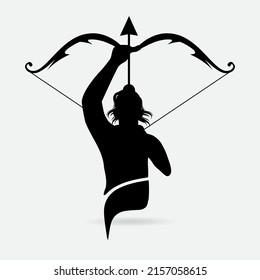 Silhouette Man Bow Arrow Vector Illustration Stock Vector (Royalty Free ...