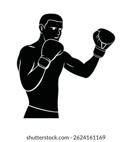 silhouette of a man in boxing stance -1