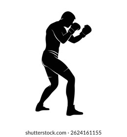 silhouette of a man in boxing stance -6