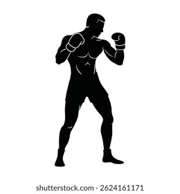silhouette of a man in boxing stance- 7