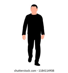 silhouette man, boy is walking