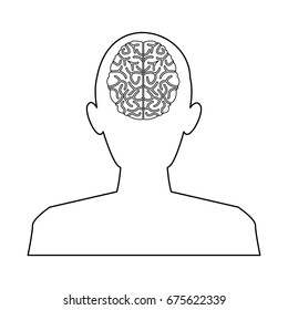 silhouette man brain think idea knowledge