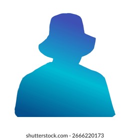Homem de Silhueta com Bucket Chapéu Gradiente Fundo