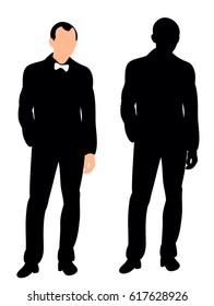 Silhouette of man business vector illustration