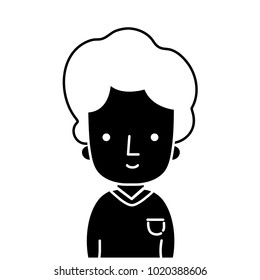 silhouette man with casual t-shirt and hairstyle design