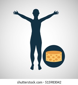 silhouette man cheese food design vector illustration eps 10