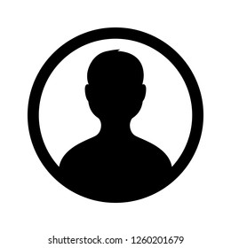 Silhouette of a man in a circle, vector