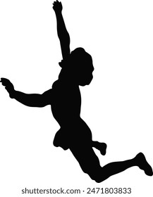 Silhouette of Man Climbing Rock. Isolated on White Background. Vector Illustration in Flat Style.