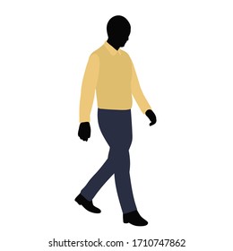 silhouette of a man in colored clothes