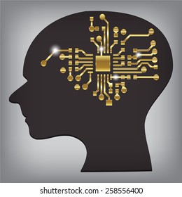 Silhouette of man with CPU