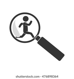 silhouette man criminal thief stealing isolated