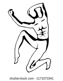Silhouette of a man. Dancer