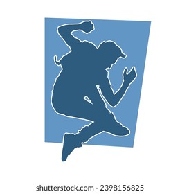 Silhouette of a man in dancing pose. Silhouette of a male dancer in performing pose.