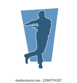 Silhouette of a man in dancing pose. Silhouette of a male dancer in performing pose.