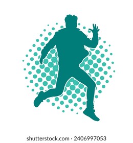 Silhouette of a man in dancing pose. Silhouette of a male dancer in performing pose.