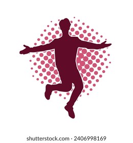 Silhouette of a man in dancing pose. Silhouette of a male dancer in performing pose.