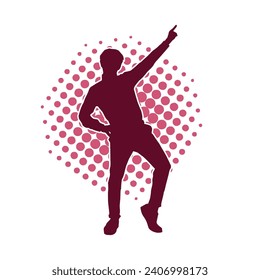 Silhouette of a man in dancing pose. Silhouette of a male dancer in performing pose.