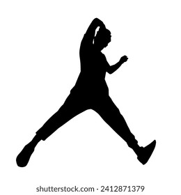 Silhouette of a man in dancing pose. Silhouette of a male dancer in performing pose.