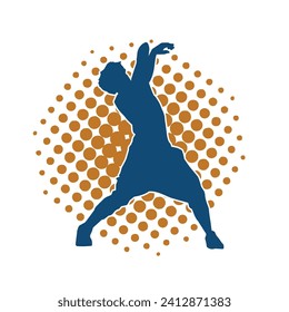 Silhouette of a man in dancing pose. Silhouette of a male dancer in performing pose.