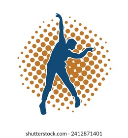 Silhouette of a man in dancing pose. Silhouette of a male dancer in performing pose.