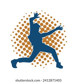 Silhouette of a man in dancing pose. Silhouette of a male dancer in performing pose.