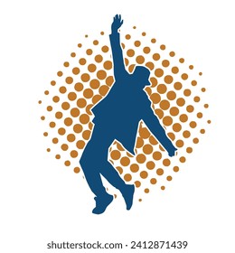 Silhouette of a man in dancing pose. Silhouette of a male dancer in performing pose.