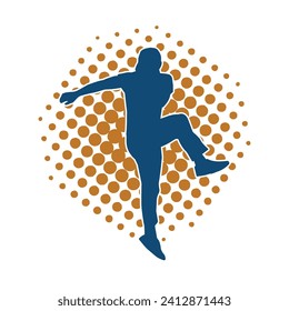 Silhouette of a man in dancing pose. Silhouette of a male dancer in performing pose.