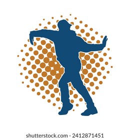 Silhouette of a man in dancing pose. Silhouette of a male dancer in performing pose.